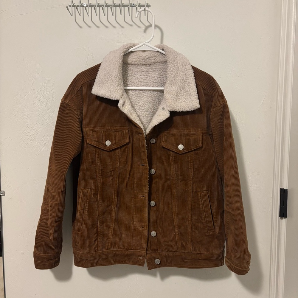 PacSun Brown Corduroy Jacket with Sherpa Lining